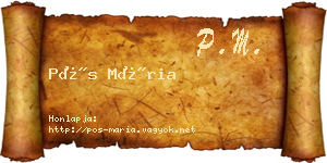 Pós Mária névjegykártya